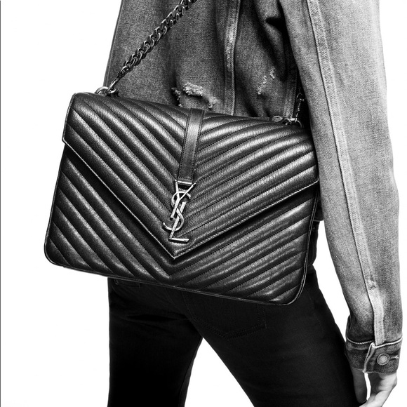 ♥️SOLD♥️ YSL Quilted Leather Large College Bag - Picture 2 of 16